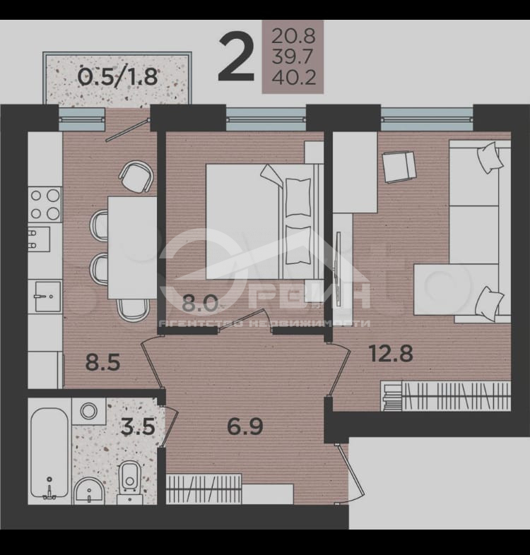 Продажа 2-комнатной квартиры, Пионерский, Рабочая,  33к2