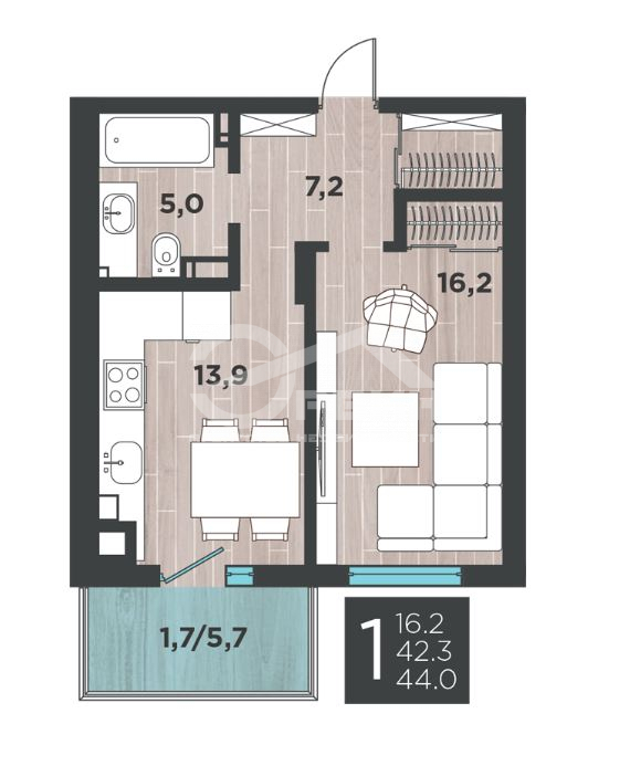 Продажа 1-комнатной квартиры, Калининград, Б.Окружная 3-я,  Улица